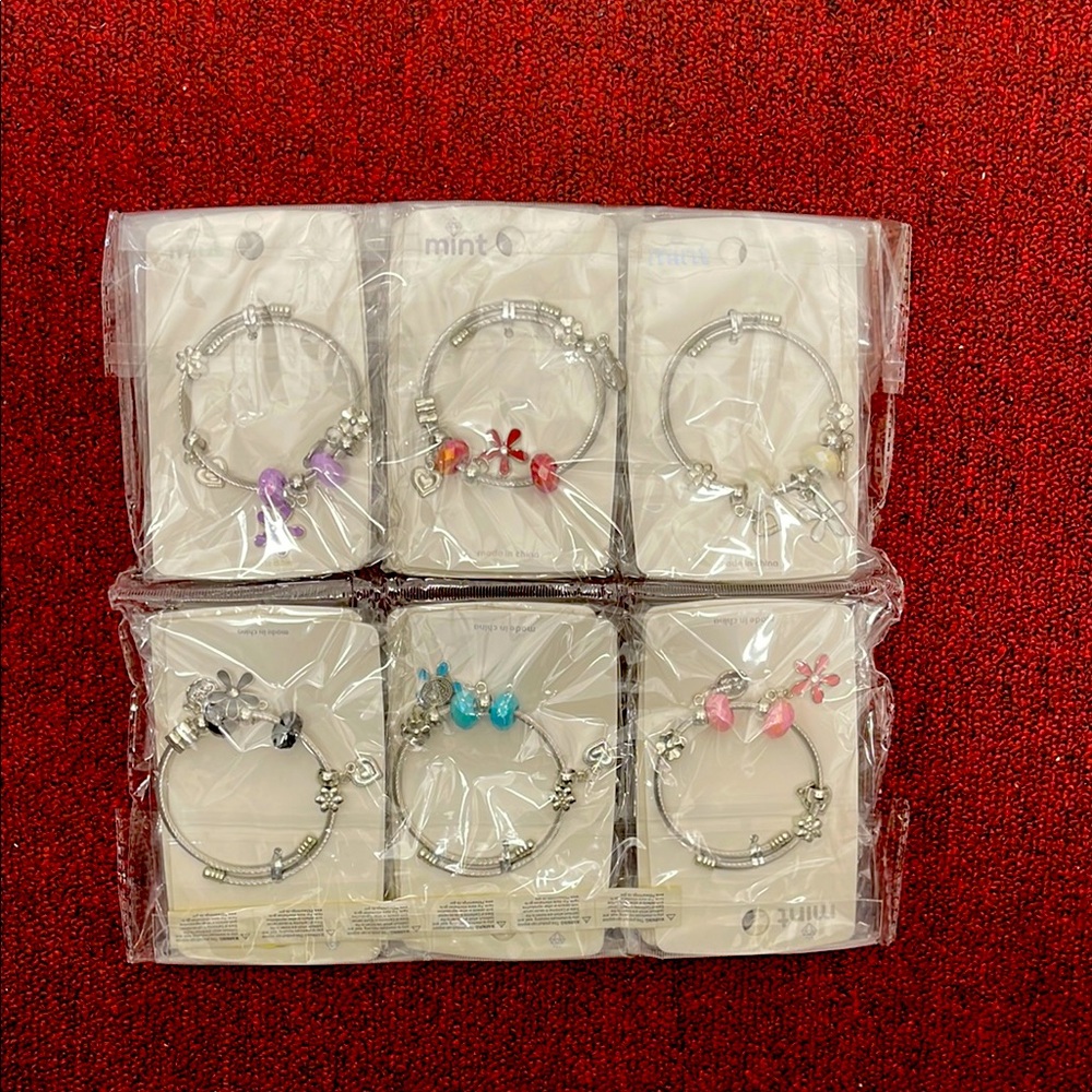 Fashion Jewelry Silver and Multicolor Charm Bracelets